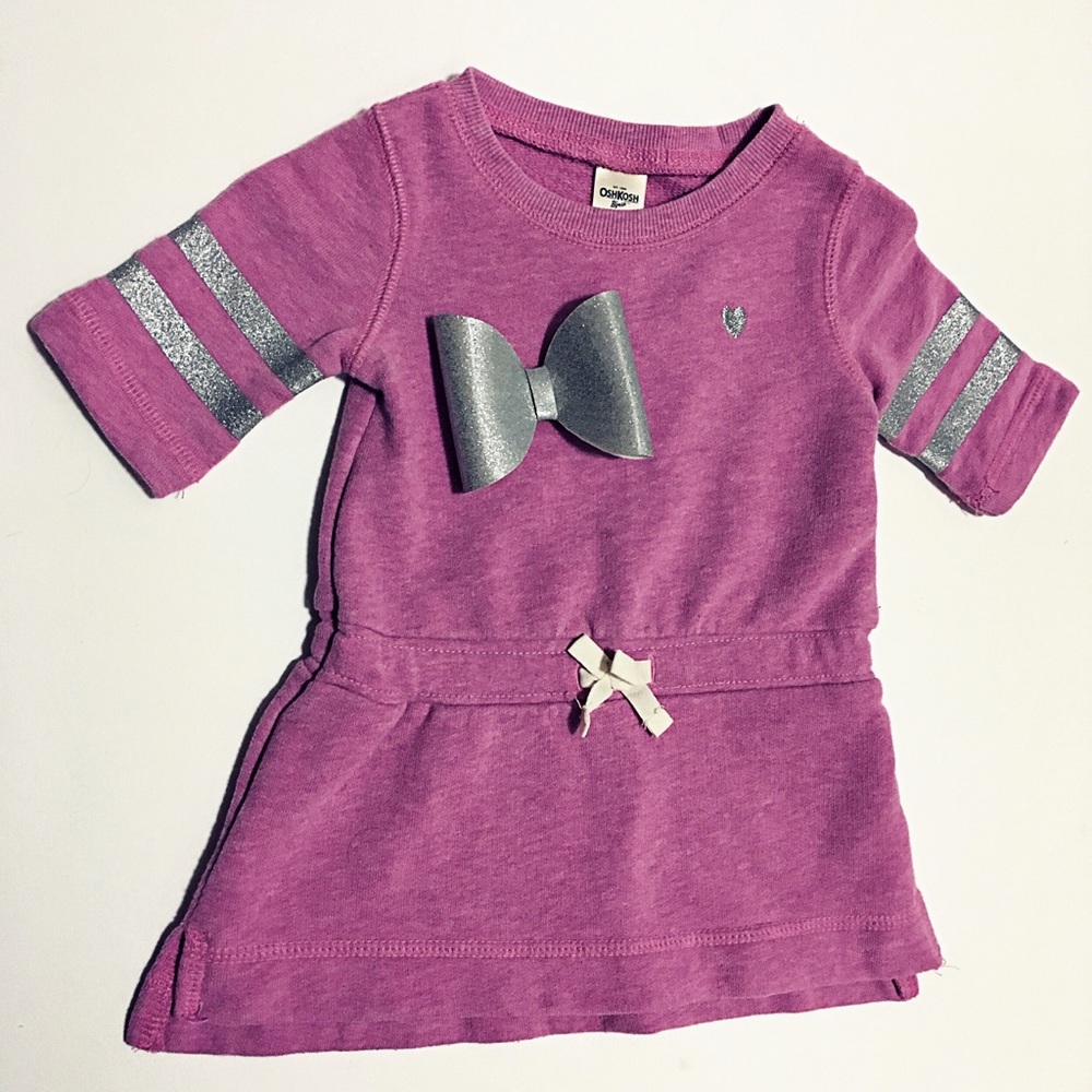 Bundle baby dress and faux leather glitter bow
